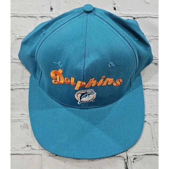 Vintage Miami Dolphins Snapback Hat Cap Team NFL AJD Adjustable - Picture 1 of 12